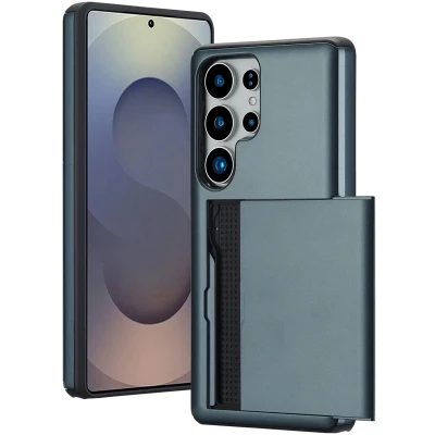 Afbeelding van imoshion Hoesje met pasjeshouder Geschikt voor Samsung Galaxy S25 Ultra Backcover Donkerblauw
