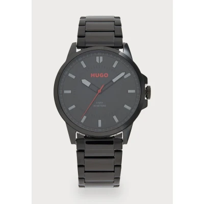 Afbeelding van HUGO First Horloge, Heren, Maat: One Size, Black/black