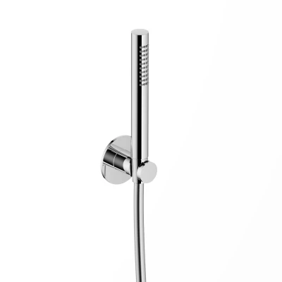 Afbeelding van Hotbath Handdouche met wandsteun en doucheslang 150cm Geborsteld Zwart PVD AC443MBP
