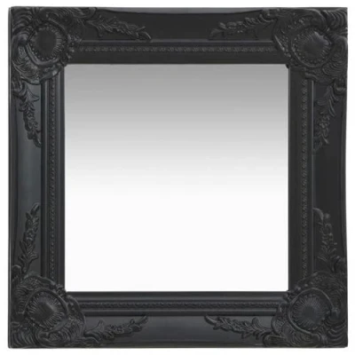 Afbeelding van Wandspiegel barok stijl 40x40 cm zwart