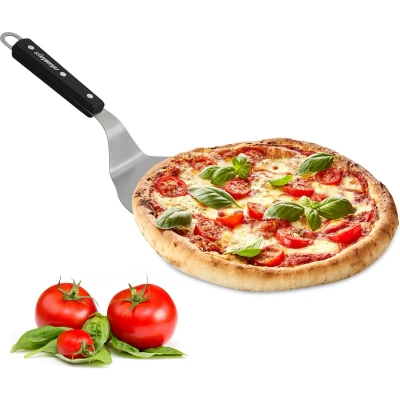 Afbeelding van Relaxdays pizzaschep met houten handvat pizzaspatel roestvrij staal pizza schep