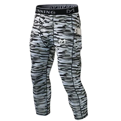 Afbeelding van MEETYOO Compressielegging voor heren, sneldrogend, hardlopen, fietsen, training, gym