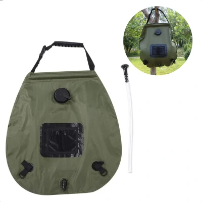 Afbeelding van Cheqo® Campingdouche met Thermometer 20 Liter Outdoor Douche Buitendouche voor Camping Zonnedouche Waterzak Douchezak Groen