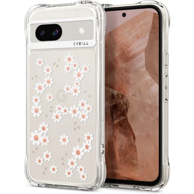 Afbeelding van Spigen Cyrill Cecile Hoesje Geschikt voor Google Pixel 8a Back Cover White Daisy