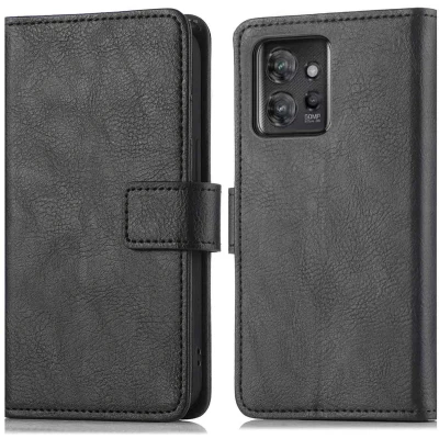 Afbeelding van iMoshion Hoesje Geschikt voor Motorola ThinkPhone Met Pasjeshouder Luxe Bookcase Zwart