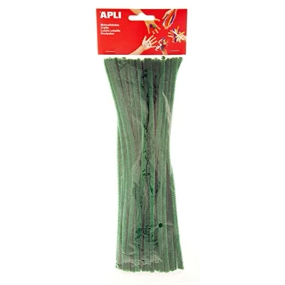 Afbeelding van Apli Chenille draden, groen, Ø 6 mm x 300 mm, 50 delige set