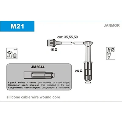 Afbeelding van JANMOR M21 Bougiekabelset MERCEDES BENZ: SL Convertible, W124 Coupe, S Class Saloon