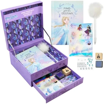 Afbeelding van Disney Scrapbooking set voor kinderen, schrijfwaren, fantasie, notitieboek, pen, strass, stickers, cadeau idee Stitch (paars, ijskoningin)