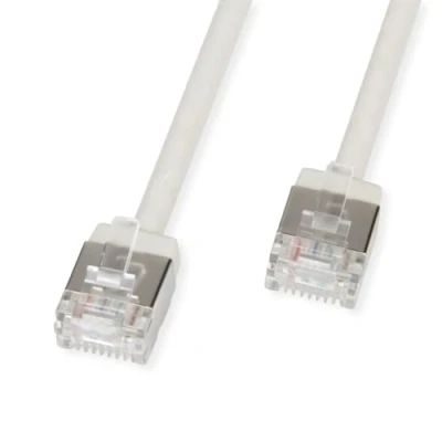Afbeelding van ROLINE U/FTP DataCenter Patchkabel Cat.6A (Klasse EA), LSOH, dun, extra korte stekker, grijs, 1 m