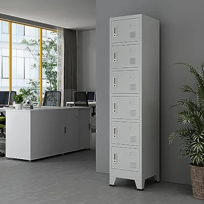 Afbeelding van Lockerkast Joroinen 180x38x45 cm staal met 6 deuren grijs