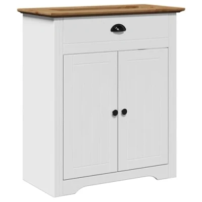 Image de vidaXL Armoire de lavabo salle bain BODO blanc marron 70x35x80cm4016864
