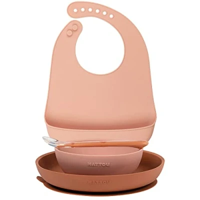 Afbeelding van Nattou Eetset 4 Stuks Siliconen Roze 12+ Maanden