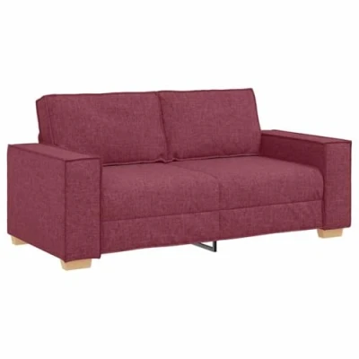 Afbeelding van vidaXL Tweezitsbank 140 cm stof wijnrood