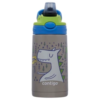 Afbeelding van Contigo Easy Clean Autospout thermosfles met rietje voor kinderen, BPA vrije roestvrij stalen waterfles, 100% lekvrij, makkelijk te reinigen, ideaal dagverblijf, school en sport, 380 ml Fire Dragon