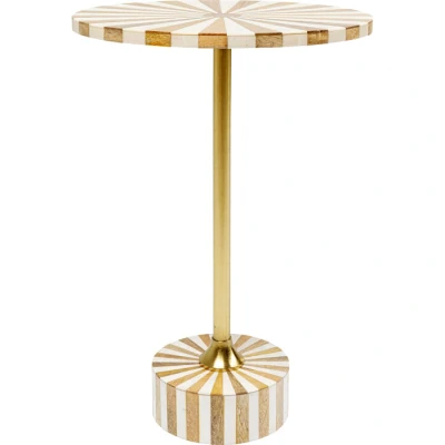 Afbeelding van Kare Bijzettafel Domero Cirque Gold White Ø40