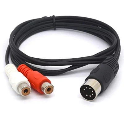 Afbeelding van 7 pins DIN mannelijk naar 2 RCA vrouwelijke audiokabel voor Bang &amp; Olufsen Naim Quad stereo systemen 1 meter