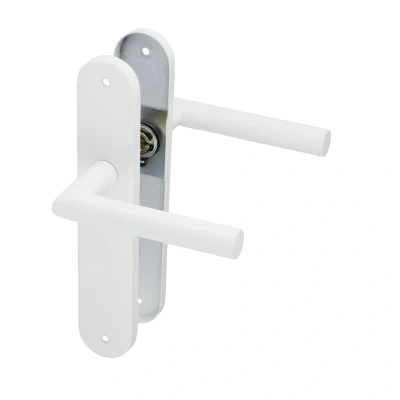 Afbeelding van Deurklink op Rond schild lengte 225 mm Wit Lucano Ostiumhome
