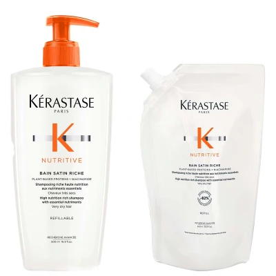 Afbeelding van Kérastase Nutritive Bain Satin Riche Shampoo 500 ml + Refill Voordeelset