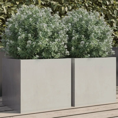 Afbeelding van Plantenbakken 2 st 32x30x29 cm roestvrij staal zilverkleurig