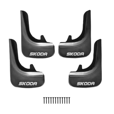 Afbeelding van accessorypart Compatibel met Skoda Kamiq 2019 2024 Spatlappen voor en achter auto, 4 stuks, zwart