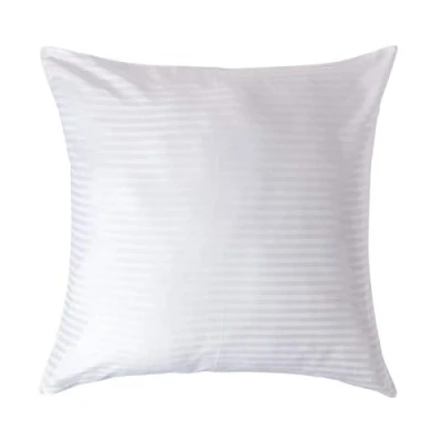 Afbeelding van Homescapes Kussensloop 80 x cm met satijnen strepen Wit, draadtelling 330