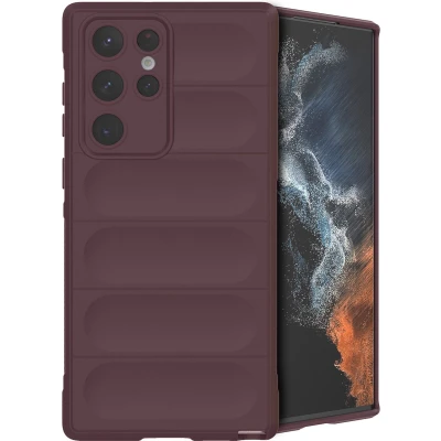 Afbeelding van iMoshion Hoesje Geschikt voor Samsung Galaxy S22 Ultra Siliconen EasyGrip Backcover Aubergine