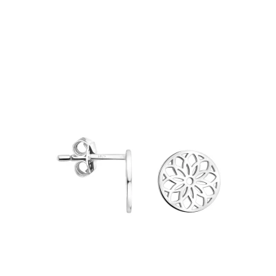 Afbeelding van Sofia Milani Flower Circle Oorbellen, Dames, Maat: One Size, Silver