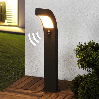 Afbeelding van Lucande Padverlichting, zuillampen 1licht aluminium, kunststof H: 60 cm antraciet, wit transparant Inclusief lichtbron