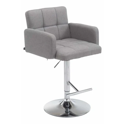 Afbeelding van Barkruk Mosjoen Stof Chrome frame Grijs