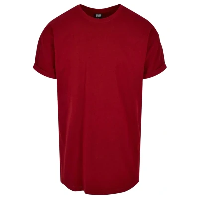 Afbeelding van Urban Classics LONG Shaped Turnup Tshirt basic, Heren, Maat: XS, Brickred