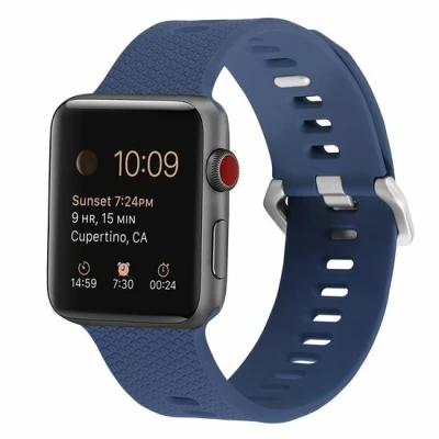 Afbeelding van Apple Watch Siliconen bandje met motief Navy Geschikt voor 38mm / 40mm 41mm
