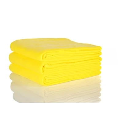 Afbeelding van Glart Set van 3 Oeko Tex fleecedeken, geel, 130 x 160 cm, 200 g/m², als deken, knuffeldeken, zeteldeken en picknickdeken, bankdeken