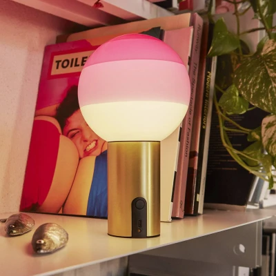 Afbeelding van MARSET Dipping Light accu tafellamp roze/messing