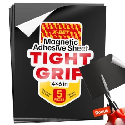 Afbeelding van 5 vellen magnetisch papier fotopapier met kleefhouder flexibele magneetvellen voor knutselen en knutselwerk