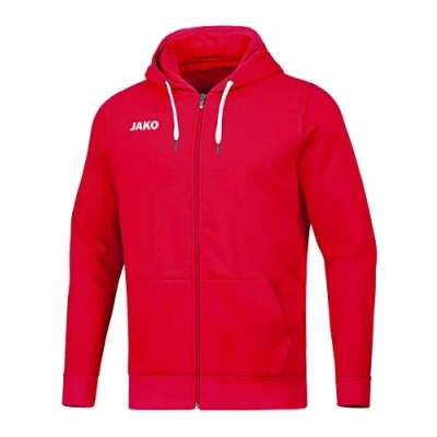Afbeelding van Jako Base, 6865 kinderjack met capuchon lichtgrijs gemêleerd, 164, Rood
