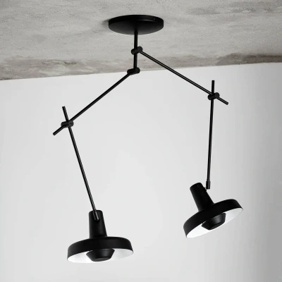 Afbeelding van GRUPA Arigato plafondlamp 2 lamps 70cm zwart