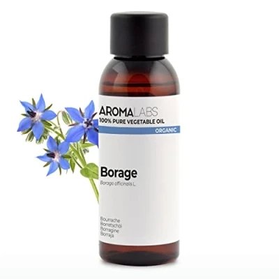 Afbeelding van Biologisch BORAGE Olie 50 ml 100% puur, natuurlijk, koudgeperst en AB gecertificeerd Aroma LABS (Frans Merk)