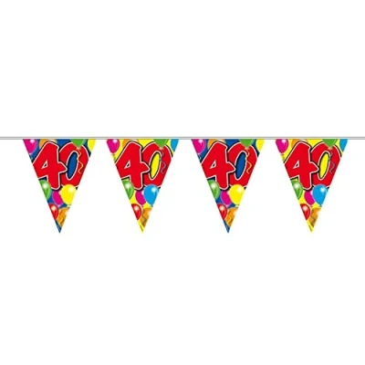 Afbeelding van Vlaggenlijn 40 jaar dubbelzijdig