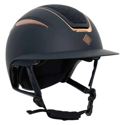 Afbeelding van Imperial Riding Rijhelm IRHOlania Deluxe big visor Navy Rosegold M (56 58)