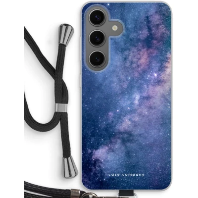 Afbeelding van Case Company® hoesje met Koord geschikt voor Samsung Galaxy S24 Nebula Telefoonhoesje Zwart Bescherming aan alle Kanten en Over de Schermrand