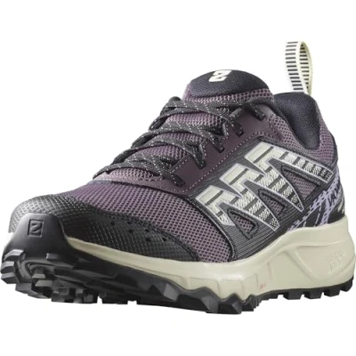 Afbeelding van Salomon Wander Outdoorschoenen, Dames, Maat: 36, Moonscape/black/pastel lilac Leer en textiel