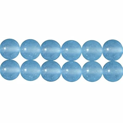 Afbeelding van SKYBEADS Aqua Chalcedoon parels, rond, 8 mm, halfedelsteen, voor sieraden, lengte 38 cm, ca. 46 stuks