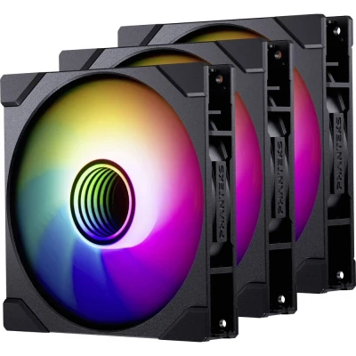 Afbeelding van Phanteks M25 Gen2 PWM D RGB ventilator 3 pak Reverse Blade, 140mm, Zwart (140 mm, 3 x), PC ventilator,