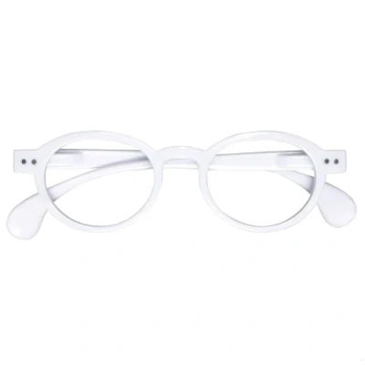 Afbeelding van OPULIZE OCA Leesbril rond montuur modern retro glanzend wit heren en dames veerscharnieren R54 W +2,50