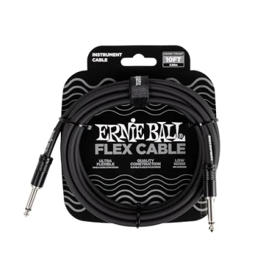 Afbeelding van Ernie Ball Flex Gereedschapskabel, recht/recht, 3 m, zwart