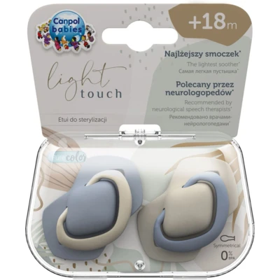 Afbeelding van Canpol Babies Light Touch PURE COLOR symmetrische siliconen fopspenen 2 st korting sale 6 18 maanden
