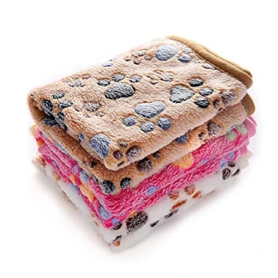 Afbeelding van 1 pak van 3 dekens, super zacht, premium fleece, huisdier deken, flanel, voor hond puppy kat, Poten