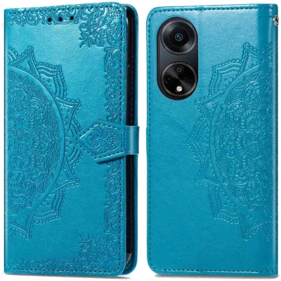 Afbeelding van iMoshion Hoesje Geschikt voor Oppo A98 Met Pasjeshouder Mandala Bookcase Turquoise