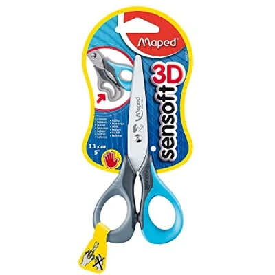 Afbeelding van Kinderschaar Maped Sensoft 13cm links assorti