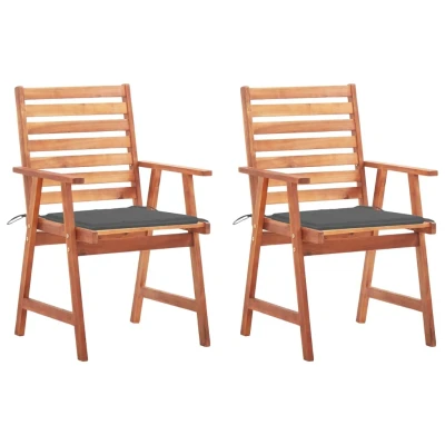 Afbeelding van Tuinstoelen 2 st met kussens massief acaciahout